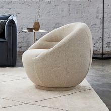 Clara Boucle Swivel Accent Chair